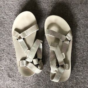 RARE White snakeskin Tevas